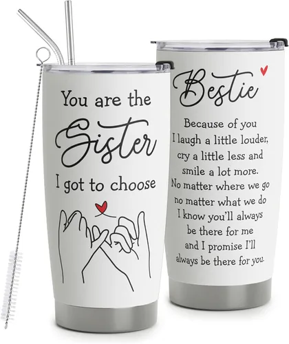 Tazas de Mejor Amiga - Tazas de Viaje de 20oz para Mejores Amigas y Amigos - Regalos de Cumpleaños de Mejor Amiga