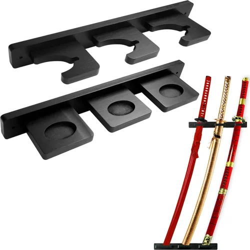 Miniatura 10 de Soporte vertical de pared Katana ajustable, espada samurái, colección de espadas, exhibición inclinada para cosplay Blade Tanjirou Zoro Wakizashi