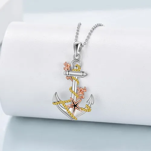 Miniatura 2 de YAFEINI Collares de ancla con colgante de árbol de la vida, cadena de plata de ley 925, joyería vintage, regalos para mujeres, niñas, mamá, madre e