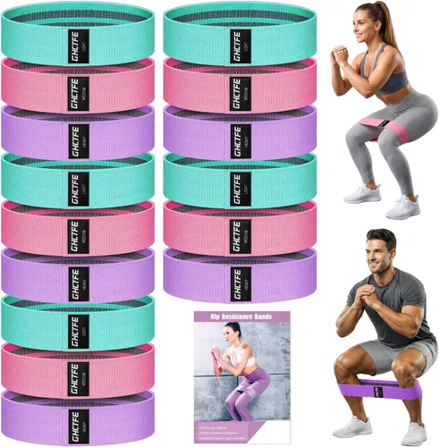 Miniatura 10 de 15 bandas de resistencia de tela para piernas, juego de bandas antideslizantes para entrenamiento, yoga, sentadillas y entrenamiento de cadera, 3