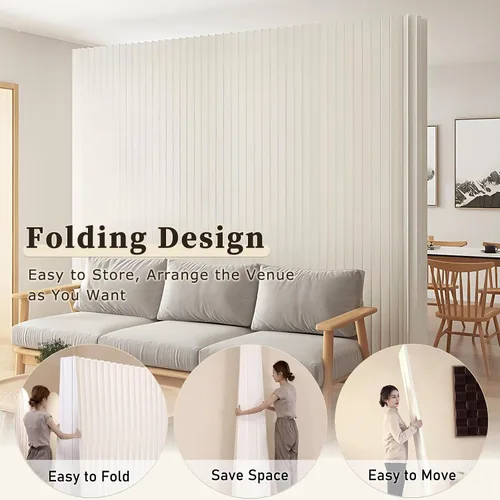 Miniatura 3 de Divisor de habitación de papel, separadores de habitación portátiles y pantallas de privacidad plegables, divisor para separación de habitaciones
