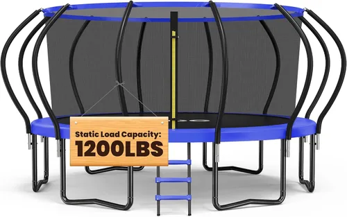 ORCC Trampolín para niños, capacidad de peso de 1200 libras, trampolín al aire libre 16, 15, 14, 12, 10, 8 pies, trampolines para niños y adultos