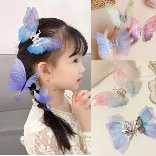 Miniatura 3 de 6 pinzas grandes de mariposa para el cabello para niñas y mujeres, grandes antideslizantes y fuertes pinzas de metal para el cabello, pinzas