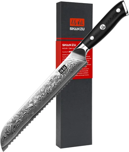 Miniatura 8 de SHAN ZU - Cuchillo de chef de 8 pulgadas de acero damasceno japonés, cuchillos de cocina profesionales, cuchillo de cocina de alta calidad de acero