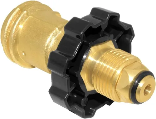 Joywayus Adaptador universal de tanque de propano que convierte POL a QCC1 / Tipo 1, dispositivo de seguridad de control de válvula de latón,