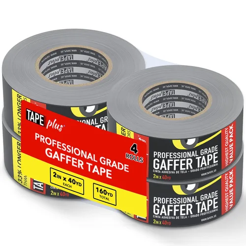 TapePlus Gaffer - Rollo de cinta adhesiva impermeable, gestión de cables eléctricos y marcado del piso, cinta de vinilo no reflectante para suelo,