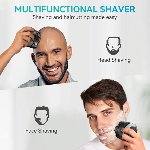 Miniatura 6 de kensen Afeitadora de cabeza, afeitadora de cabeza 6D para hombres calvos, maquinilla de afeitar eléctrica IPX6 impermeable para hombres calvos