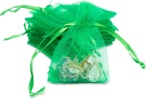 Miniatura 57 de TheDisplayGuys - Paquete de 48 bolsas de regalo de organza transparente negra de 2 x 2-3/4 pulgadas con cordón, bolsas de regalo para joyas, bolsas