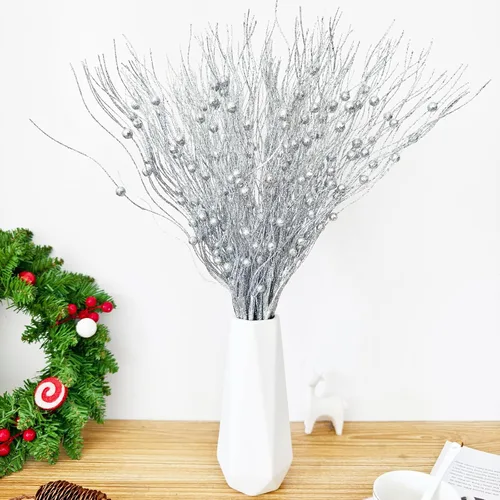 Miniatura 4 de 20 piezas de púas y aerosoles para árbol de Navidad, púas plateadas de Navidad para árbol, decoración de árbol de Navidad, adornos de liquidación