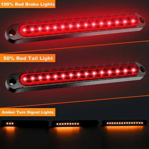 Miniatura 2 de 2 luces LED de 12V-24V con 30 LED, luz trasera roja y amarilla para remolque, señal de giro, luz secuencial de identificación, barra de luz trasera