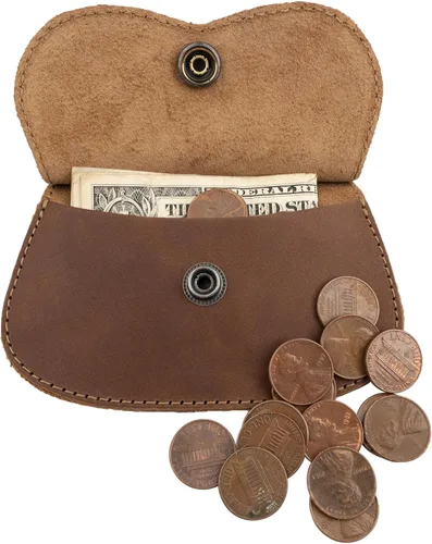 Miniatura 35 de Hide & Drink, Cartera en forma de gato, bolsa para monedas, soporte para dinero, accesorio de viaje, cuero de grano completo, hecho a mano, Negro