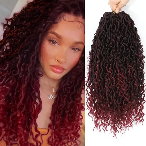 Miniatura 75 de Alicoco Goddess Locs Cabello de Ganchillo 12 Pulgadas 8 Paquetes Rastas Sintéticas de Ganchillo Para Mujeres Rastas Suaves Boho Pre-enrolladas River