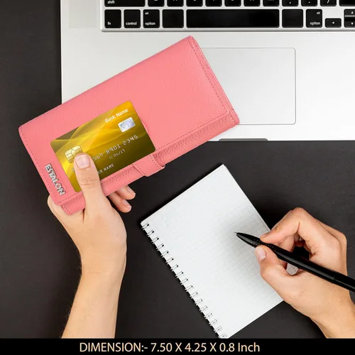 Miniatura 4 de Carteras de piel con bloqueo RFID, para cheques, con 11 ranuras para tarjetas, para mujer, cartera Rfid