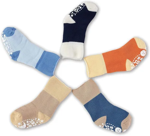 Miniatura 5 de Calcetines de bebé de 12 a 36 meses antideslizante agarre calcetines con suela antideslizante para bebés niños pequeños niños y niñas 5 pares