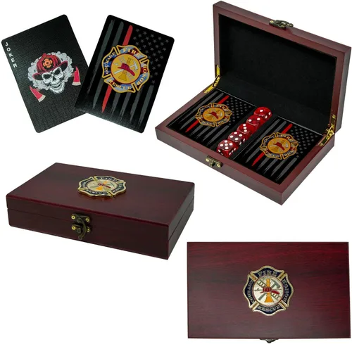 Miniatura 8 de Juego de regalo del ejército de los Estados Unidos Juego de cartas y dados Tarjetas de insignia de rango del ejército Regalos del ejército