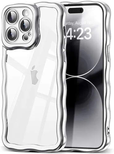Miniatura 23 de SKYLMW Compatible con iPhone 6s Plus/6 Plus Case de 5.5", Linda Kawaii Marco Ondulado Rizado Forma de Marco Funda de Silicona Suave Resistente a