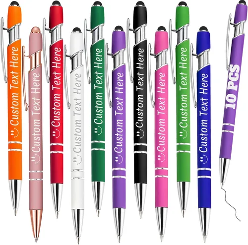 Miniatura 38 de Bolígrafos personalizados con grabado de nombre personalizado, bolígrafos de punta de lápiz con punta de lápiz personalizada, bolígrafos de Azul