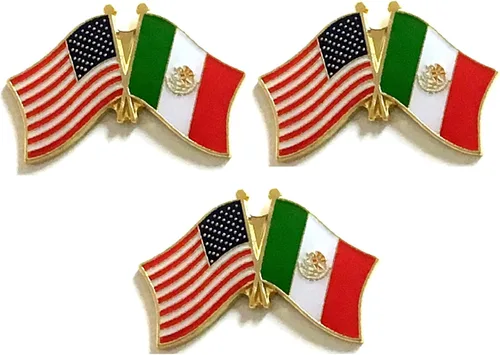 Miniatura 32 de 3 Pines de solapa con banderas de Estados Unidos y países internacionales, paquete de 3 pines dobles con diseño de banderas de Estados Unidos