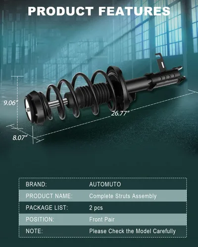 Miniatura 3 de AUTOMUTO Conjunto de resorte de ballesta delantera par de ballestas y amortiguador para Chevrolet Cruze 2011-2015, para Chevrolet Cruze Limited 2016