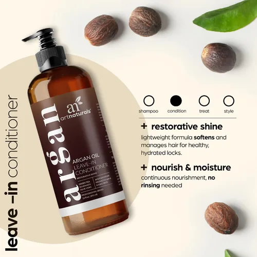 Miniatura 2 de Aceite de argán orgánico Art Naturals, acondicionador para cabello seco y dañado, 12 onzas