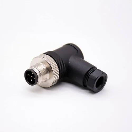Miniatura 11 de Elecbee M12 4-Pin A-Coded Hembra Conector de la prenda impermeable IP67 de la terminación de la junta de tornillo de ángulo recto no blindado