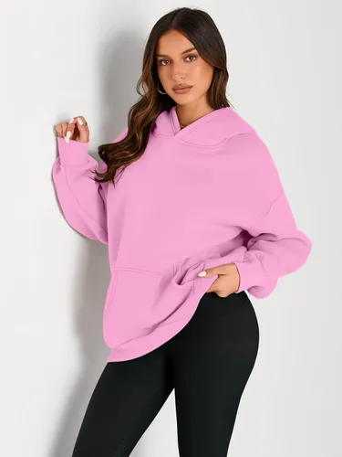 Miniatura 2 de Trendy Queen - Sudaderas extragrandes con capucha para mujer, suéteres de manga larga, sin botones, de vellón, de otoño, ropa de invierno