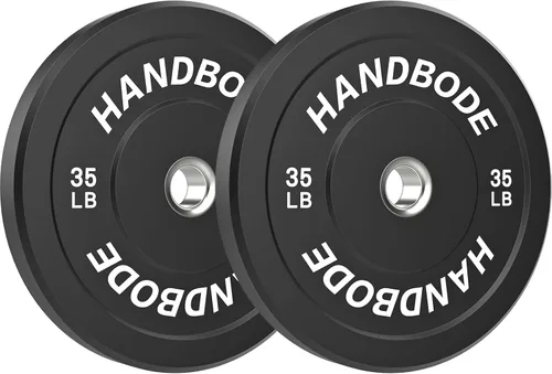 HANDBODE Juego de discos de peso de 2 pulgadas de alto rebote, juego de discos olímpicos de 45/100/160/190/260/300 libras, juego de discos de peso