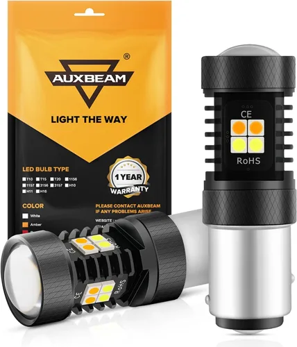 Auxbeam 1157 Bombillas LED 1157A 2057 2357 BAY15D Switchback Bombillas de doble color 300% más brillante blanco y ámbar para luces direccionales