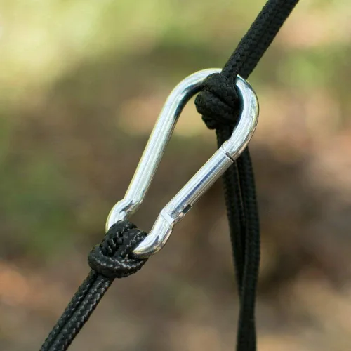 Miniatura 4 de Fox Outfitters Neolite - Hamaca doble para campamento, ligera, portátil, de nailon, para mochileros, viajes, playa, patio, correas de hamaca y Gris
