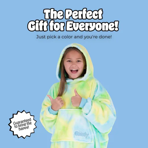 Miniatura 8 de THE COMFY Dream Jr para niños Manta portátil de forro polar de microfibra ligera con capucha y bolsillo Visto en Shark Tank Niños Sherbert
