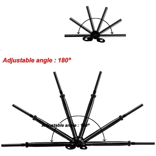 Miniatura 2 de Juego de barandillas de cable negro, 12 pares de barandillas de cable de acero inoxidable negro para sistema de barandilla de cable 3/16, ángulo