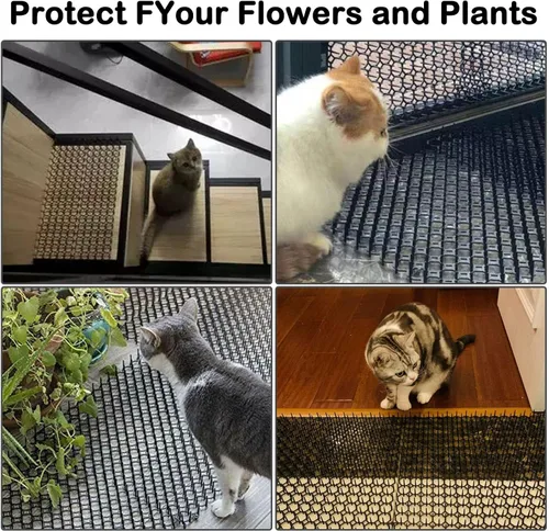 Miniatura 5 de Fhiny Tapete disuasorio para gatos de 8 x 16 pulgadas, paquete de 12 alfombrillas para gatos con pico repelente de gatos para cobertura de gatitos