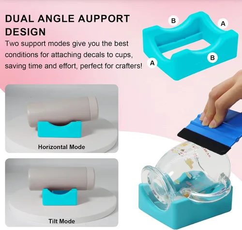 Miniatura 3 de Cuna de silicona para tazas con ranura incorporada, soporte antideslizante para vasos con escobilla de fieltro, uso para aplicar calcomanías UV DTF
