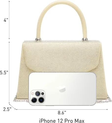 Miniatura 3 de Dasein Bolso de noche para mujer, embragues de fiesta, bolsos de boda, cóctel, baile de graduación, bolsos con purpurina esmerilada