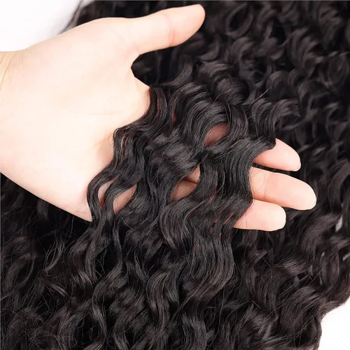 Miniatura 6 de Extensiones de cola de caballo de color marrón oscuro, extensiones de cabello humano real rizado con cordón, extensiones de cabello humano real