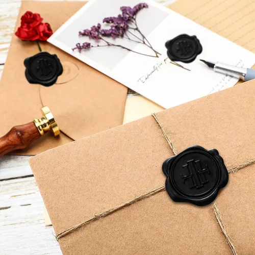 Miniatura 8 de Nuanchu 15 varillas de cera para sellado de pistola de pegamento para sello de cera retro vintage y letras, ideal para invitaciones de boda, sobres