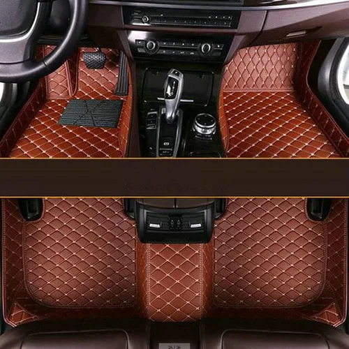 Miniatura 28 de Alfombrillas personalizadas con diamantes para el 97 % de los autos, SUV, deportivos, cobertura completa, lindos tapetes de piso de cuero