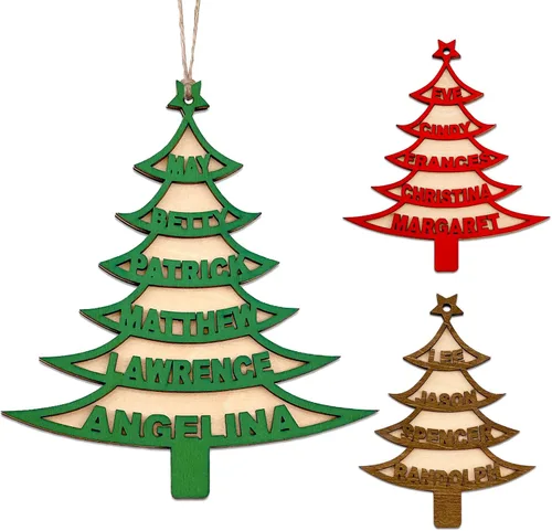 Miniatura 16 de Adornos de Navidad personalizados 2025 con nombres, adornos de madera personalizados de Navidad, adornos de pata personalizados, regalos