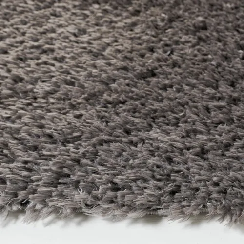 Miniatura 4 de SAFAVIEH Madrid Shag Collection - Alfombra redonda, 6 pies 7 pulgadas, color carbón, diseño sólido, no desprende pelusa y de fácil cuidado, 2 Carbón