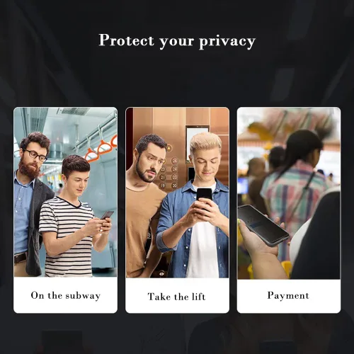 Miniatura 3 de PERFECTSIGHT - Protector de pantalla de privacidad compatible con iPhone 15 Pro de 6.1 pulgadas, antiluz azul, antiespía, HD, transparente, sin
