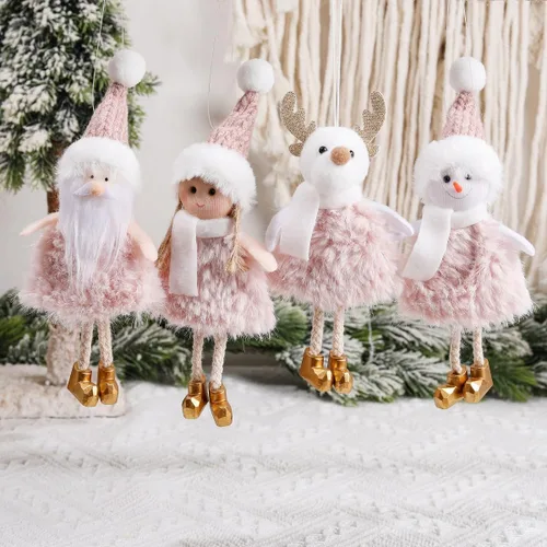 Miniatura 2 de 4 adornos colgantes de ángel de felpa, adorno de muñeca de árbol de Navidad, decoración de muñecas colgantes, colgante de hadas para Navidad, Año