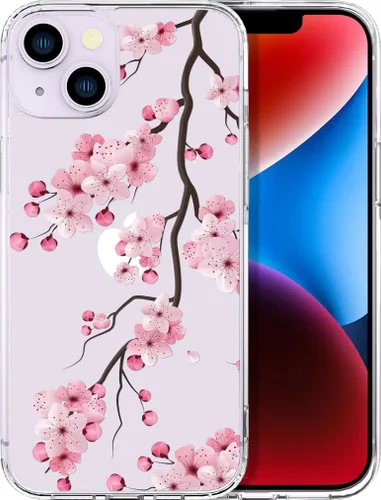 Miniatura 12 de Compatible con iPhone 14, funda transparente y bonita para mujeres y niñas, diseño floral, diseño floral femenino, funda para teléfono 14
