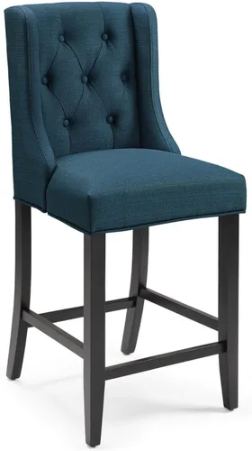 Miniatura 4 de Modway Baronet - Juego de 2 taburetes tapizados de tela con botones copetudos, color azul
