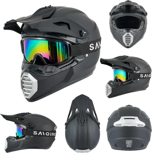 Miniatura 7 de SanQing - Casco de motocross para jóvenes y niños, casco integral para motocicleta de cara completa para bicicleta de tierra ATV cuatrimoto MX