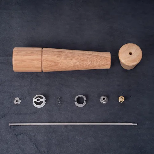 Miniatura 6 de Molinillo de pimienta, molinillo de pimienta con molinillo ajustable de acero inoxidable, madera de goma de 12.6 in de altura, diámetro inferior