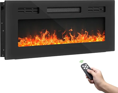 YITAHOME Insertos de chimenea eléctrica de 36 pulgadas, calentadores de chimenea para uso en interiores, empotrados o montados en la pared, control
