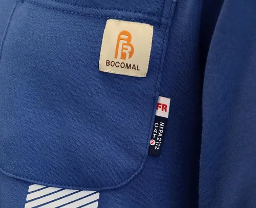 Miniatura 4 de BOCOMAL FR Tee Shirts High Visibility/Hi Vis Flame Resistant/Fire Retardant Shirt 7oz Reflective Hombres Seguridad Camisas Camiseta azul real/Hi Vis