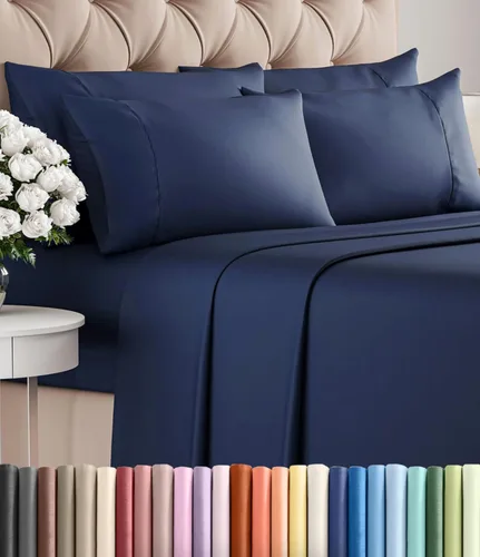 Miniatura 105 de Juego de sábanas Queen de 6 piezas, sábanas tamaño Queen, ropa de cama suave de lujo de hotel, refrescante, cómoda y transpirable, 1 encimera, 1 26