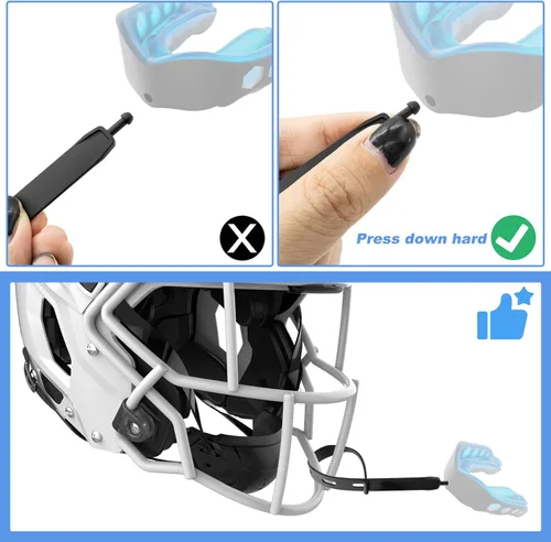 Miniatura 4 de Paquete de 2 correas para protector bucal, solo correa, correa de repuesto universal para protector bucal para fútbol, boxeo, taekwondo, hockey