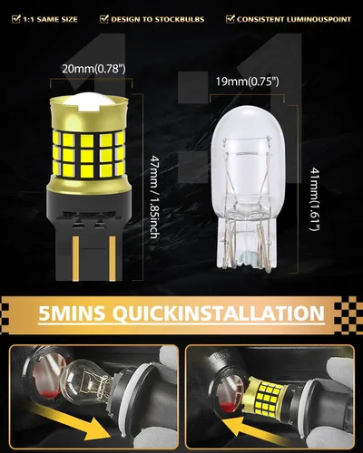 Miniatura 101 de 1156 Bombillas LED Ámbar Amarilla Luz de Señal de Giro 400% de Brillo 1141 1003 7506 Bombillas LED P21W Usadas para Luces Intermitentes Luz Trasera
